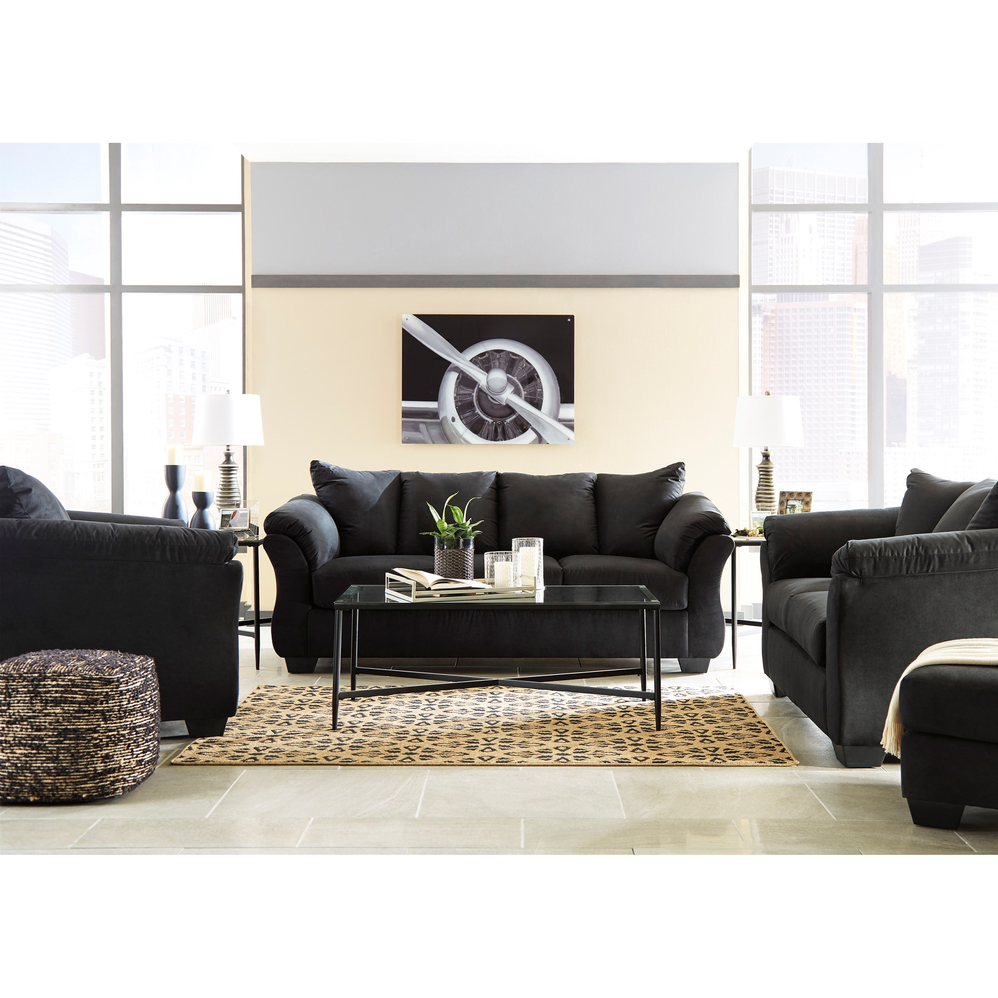 Signature design by ashley discount darcy black sofa chaise